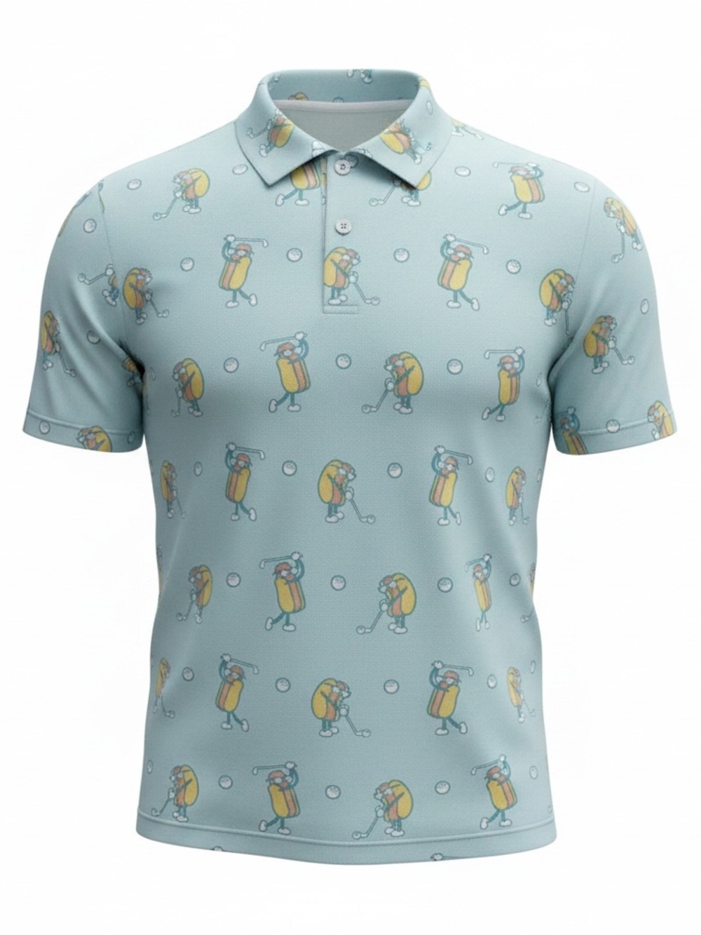 Tipsy Elves Men’s Large Beer Golf Performance Polo Blue Stretch Shirt